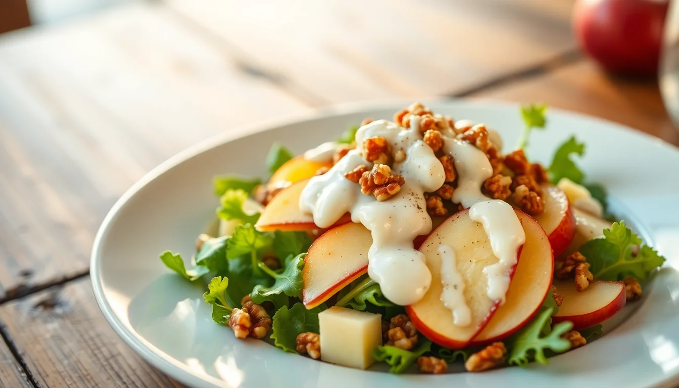 Apple Walnut Salad with Creamy Lemon Dressing