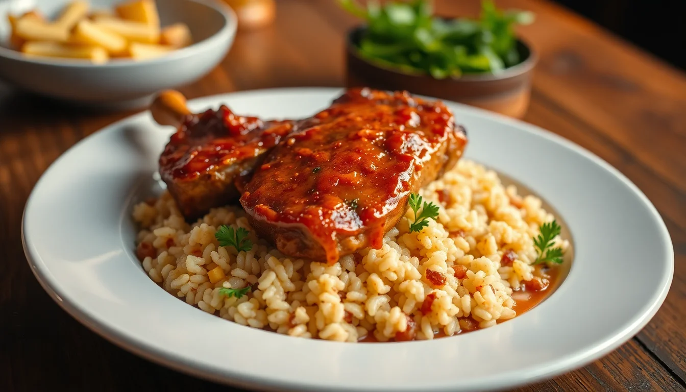 Easy Smothered And Fried Pork Chops And Rice Recipe